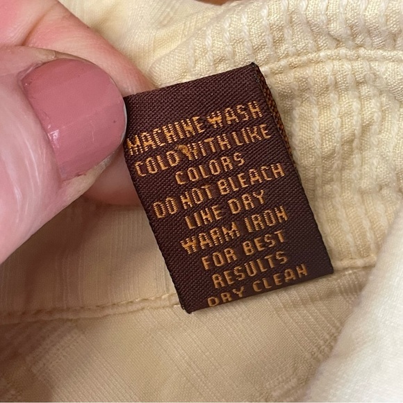 Tori Richard Mens Large Hawaiian Shirt Button Up Yellow Floral Embroidered Silk - Picture 7 of 10